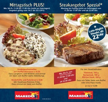 Mittagstisch PLUS! Steakangebot Spezial* - Maredo