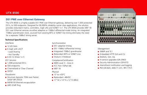 Overview ISG 6000 UTX 8500 UTS 4000 ISG 2x ISG 5100 ISG 2200 ...