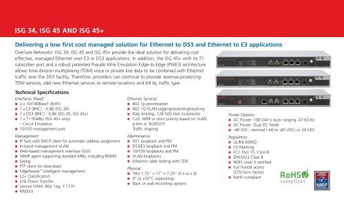 Overview ISG 6000 UTX 8500 UTS 4000 ISG 2x ISG 5100 ISG 2200 ...