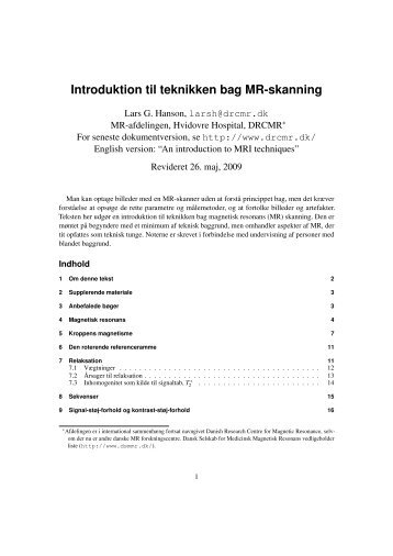Introduktion til teknikken bag MR-skanning - DRCMR