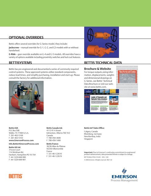 Bettis G Series Brochure - Enertech