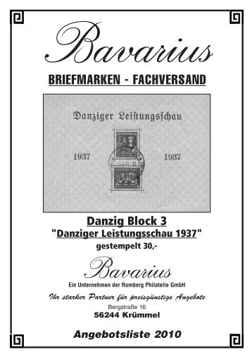 Deutsches Reich - Bavarius Briefmarken-Fachversand