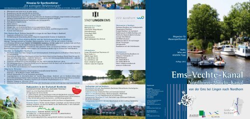 Ems-Vechte-Kanal Nordhorn-Almelo-Kanal von der Ems bei Lingen ...