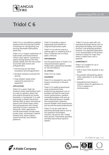 Tridol C 6 - Hawkes Fire