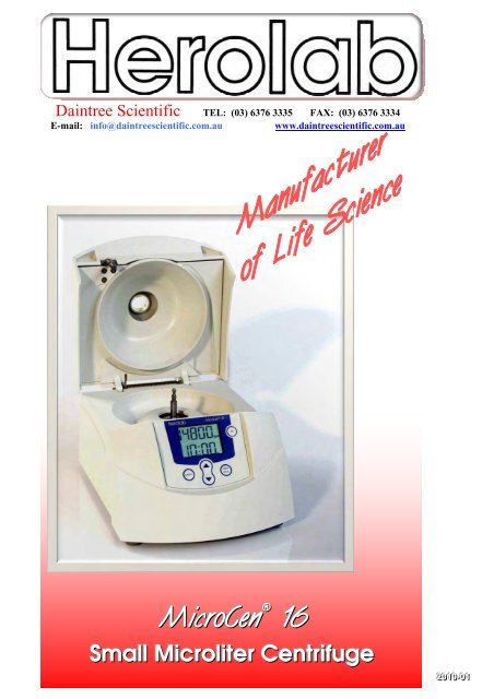 MicroCen Â® 16 Small Microliter Centrifuge - Daintree Scientific