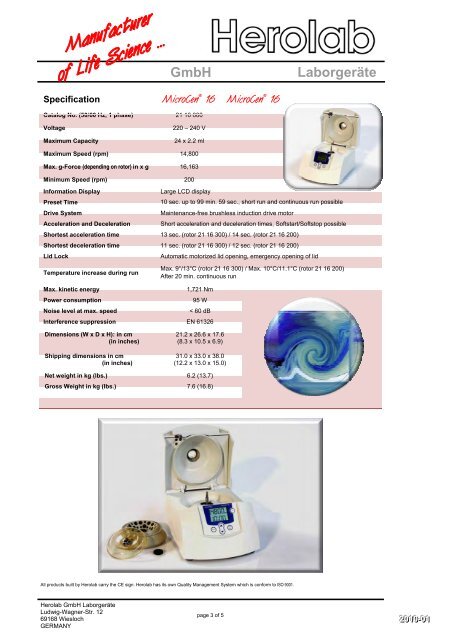 MicroCen Â® 16 Small Microliter Centrifuge - Daintree Scientific