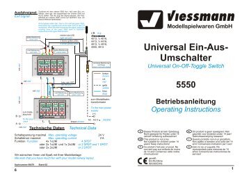 Bedienungsanleitung - Viessmann Modellspielwaren GmbH