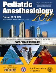 Pediatric Anesthesiology 2012 - The Society for Pediatric Anesthesia