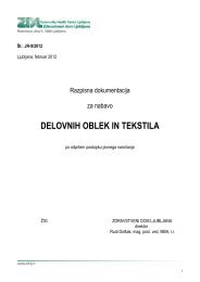 DELOVNIH OBLEK IN TEKSTILA - Zdravstveni dom Ljubljana