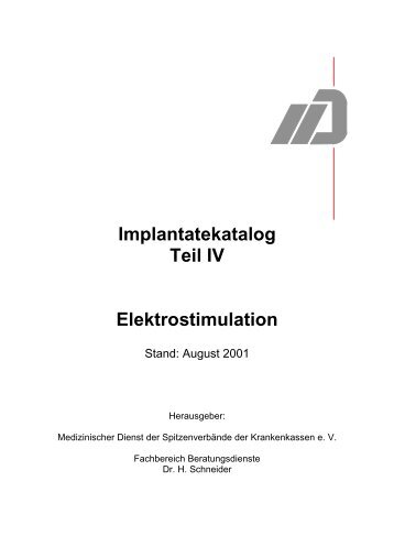 Implantate-Katalog Elektrostimulation - MDS