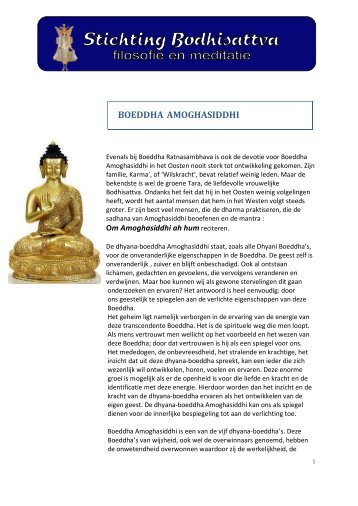 BOEDDHA AMOGHASIDDHI - Stichting Bodhisattva