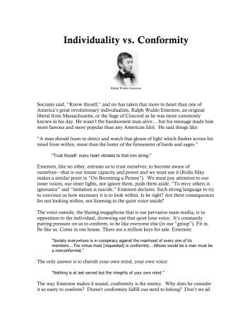 Individuality vs. Conformity - Brainstorm Services