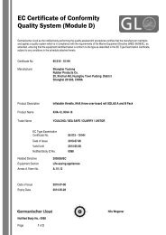 EC Certificate of Conformity Quality System (Module D)