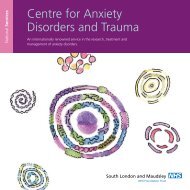 Centre for Anxiety Disorders and Trauma - SLaM National Services