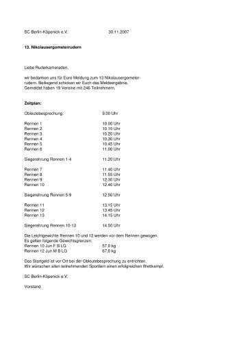 Meldeergebnis-Nikolaus2007 1 - SC Berlin-Köpenick