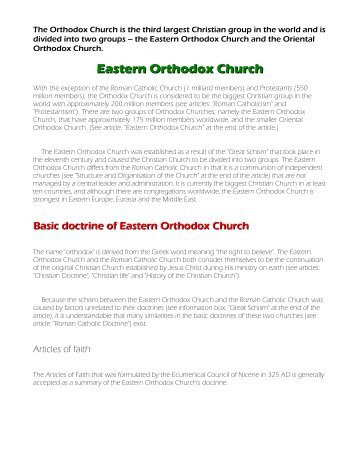 Eastern Orthodox Church - Philadelphiaproject.co.za