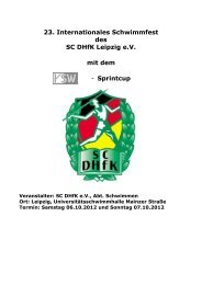 23. Internationales Schwimmfest des SC DHfK Leipzig eV mit ... - DSV