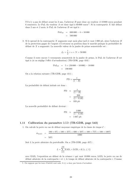 Correction des exercices du livre La Gestion des Risques Financiers