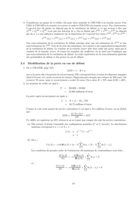 Correction des exercices du livre La Gestion des Risques Financiers