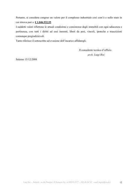 Relazione tecnica - Aste Giudiziarie Salerno