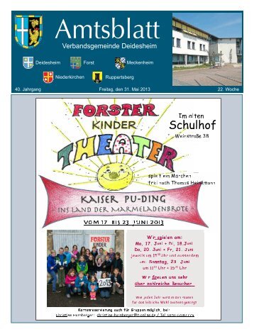 Amtsblatt - KW 22 - Verbandsgemeinde Deidesheim