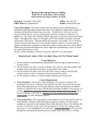 Business Ethics Spring Semester Syllabus BAD 335: 01 Tues/Thurs ...