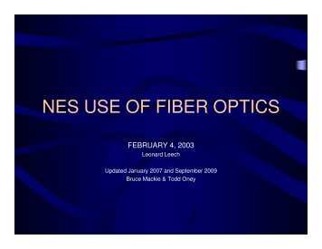 NES USE OF FIBER OPTICS - Utilities Telecom Council