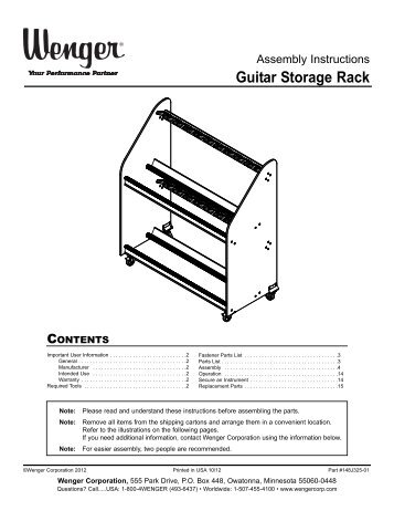 Guitar Rack Assembly Instructions - Wenger Corporation