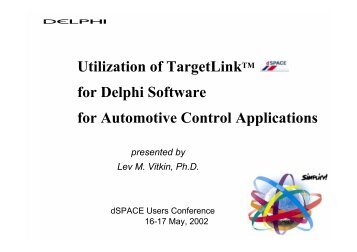 Delphi User Guide for TargetLink - dSPACE