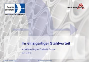 Unternehmenspräsentation - Bogner Edelstahl