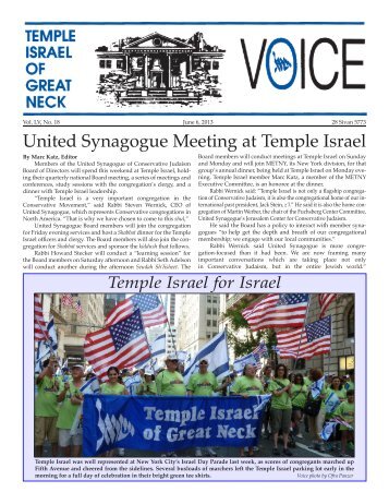 June 6 - Temple Israel of Great Neck