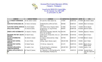 Licensed Pest Control Operators (PCOs) Category : Fumigator