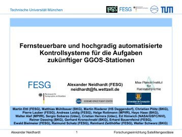 Fernsteuerbare und hochgradig automatisierte Kontrollsysteme fÃ¼r ...