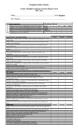 Grade 2 ELL Standards Based Report Card - Stoughton Public ...