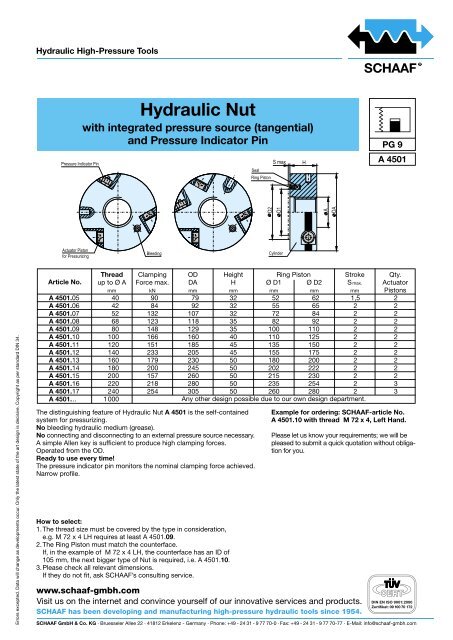 Hydraulic Nut - SCHAAF GmbH