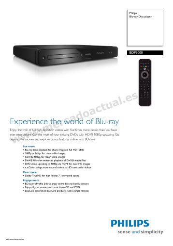 BDP3000/12 Philips Blu-ray Disc player - Mercado Actual