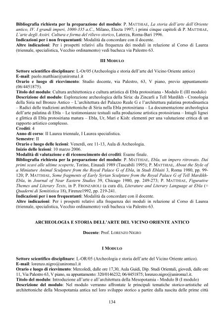 Archeologia - FacoltÃ  di Scienze Umanistiche - Sapienza