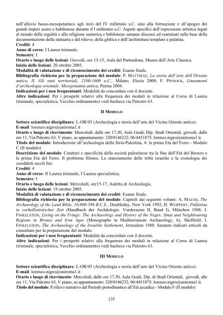 Archeologia - FacoltÃ  di Scienze Umanistiche - Sapienza