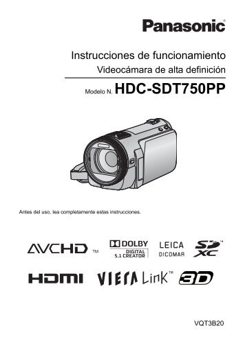 MANUAL DE USUARIO HDC-SDT750PP - Panasonic