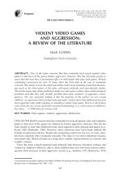 violent video games and aggression: a review of the literature