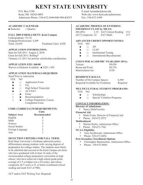 2010-2011 Ohio Public Colleges Guide - Fairborn City Schools