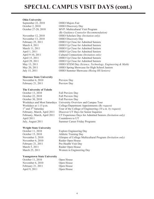 2010-2011 Ohio Public Colleges Guide - Fairborn City Schools