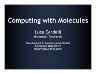 Computing with Molecules - Luca Cardelli
