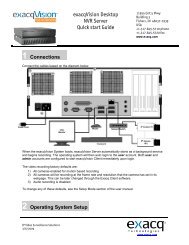 exacqVision Desktop NVR Server Quick start Guide