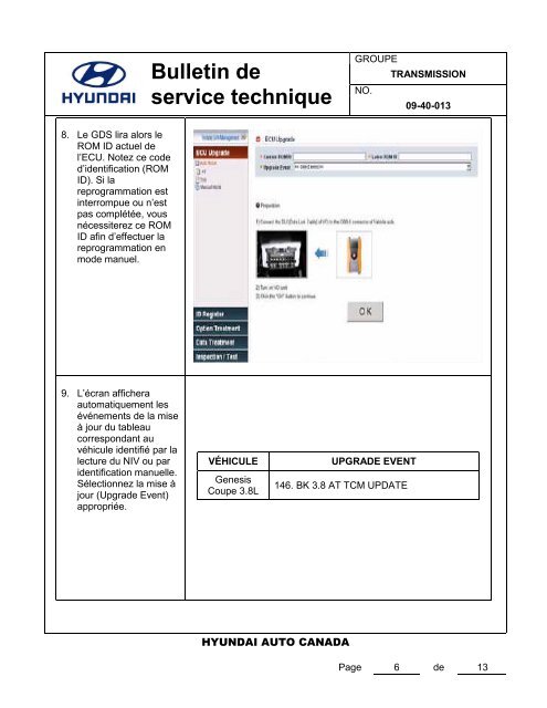 Bulletin de service technique - Hyundai Canada