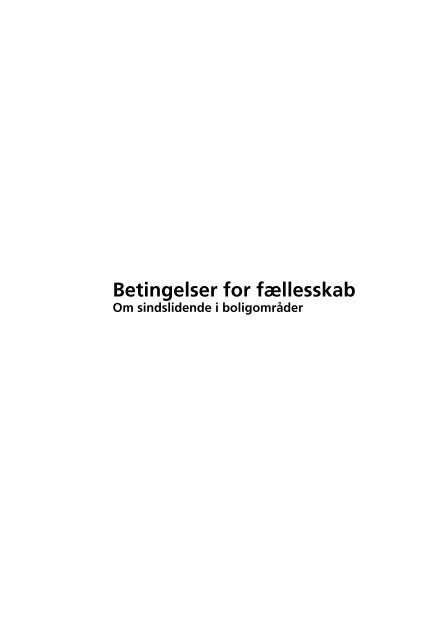 Betingelser for fællesskab - Socialstyrelsen