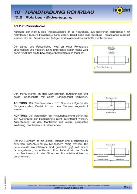 10 HANDHABUNG ROHRBAU 10 - isoplus FernwÃ¤rmetechnik