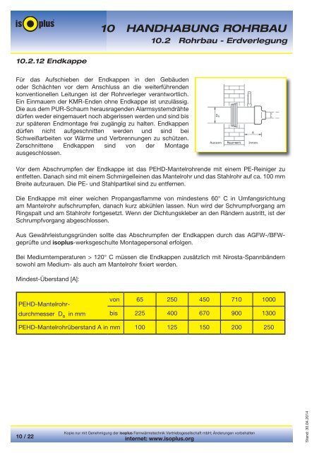 10 HANDHABUNG ROHRBAU 10 - isoplus FernwÃ¤rmetechnik