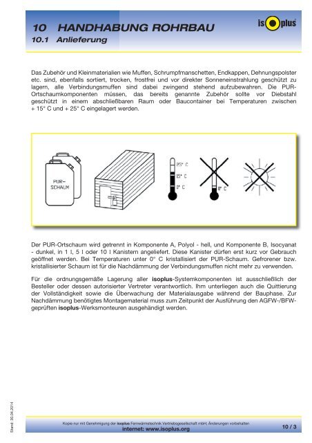 10 HANDHABUNG ROHRBAU 10 - isoplus FernwÃ¤rmetechnik