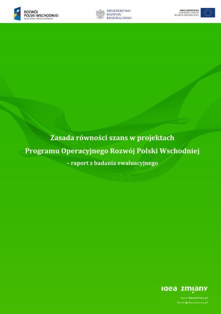 Zasada rÃ³wnoÅci szans w projektach PO RPW - Program RozwÃ³j ...